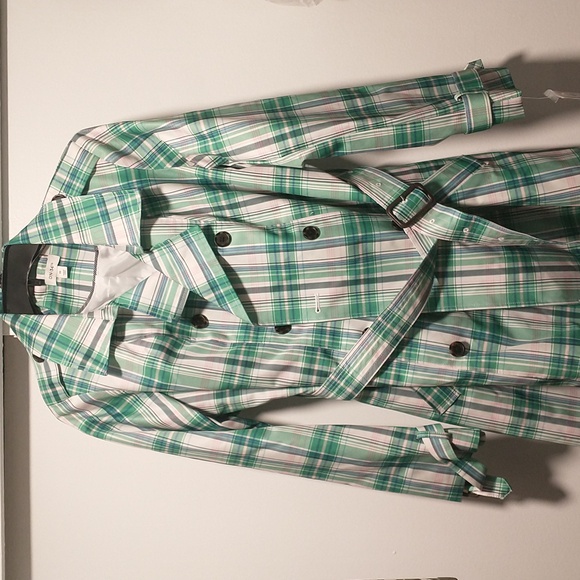 Plaid Spring Raincoat - Picture 4 of 7